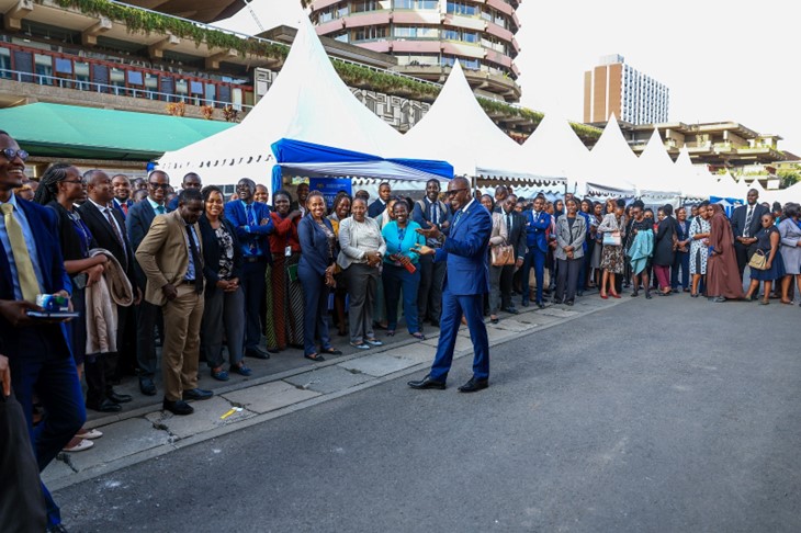 PS Korir Sing'Oei addresses members of the public during the inaugural MFA Open day