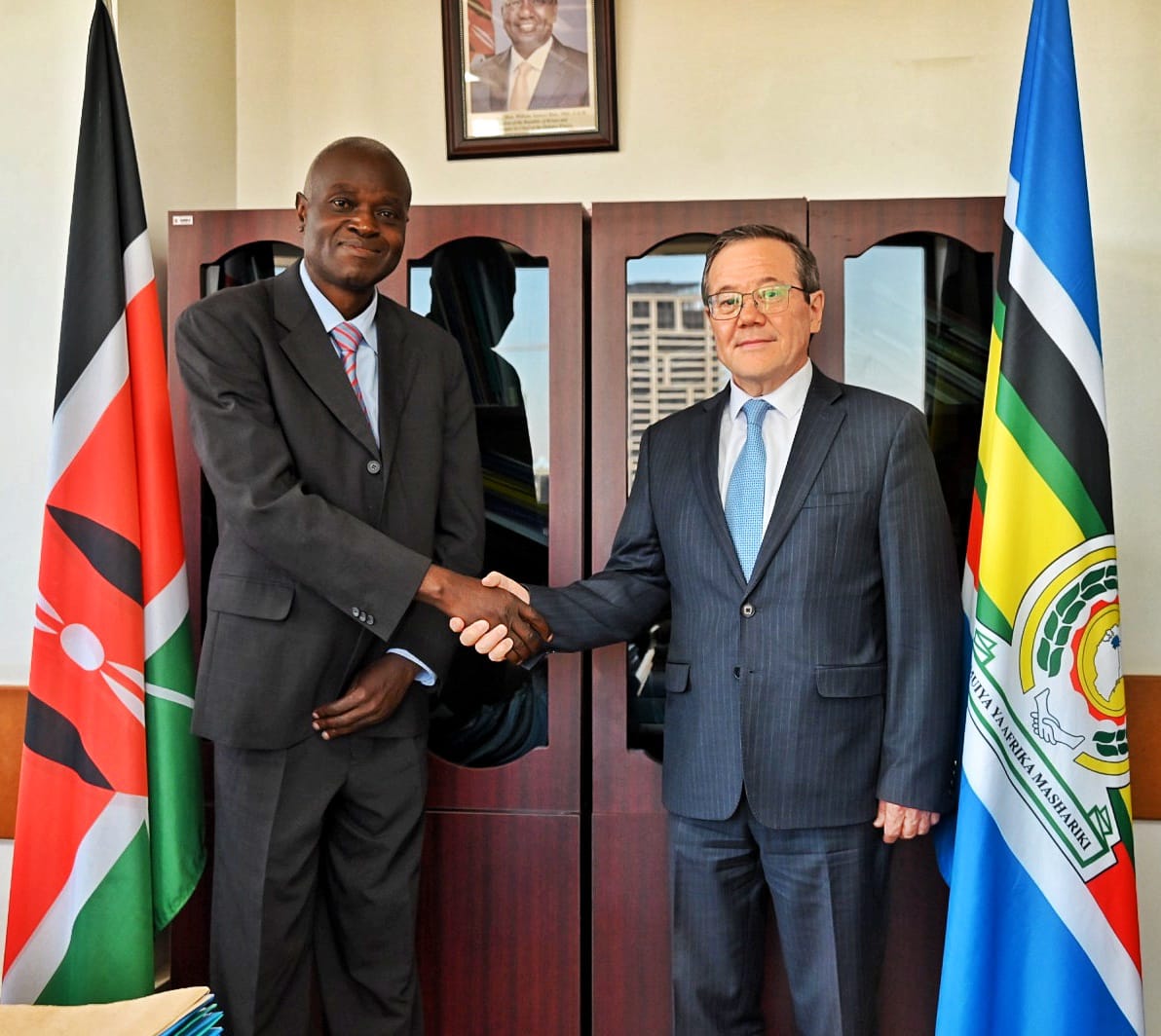 H.E. Barlybay Sadykov, Ambassador of the Republic of Kazakhstan to Kenya, met Mr. Evans Maturu, Deputy Director and Head of Economic Affairs and Commercial Diplomacy Directorate 