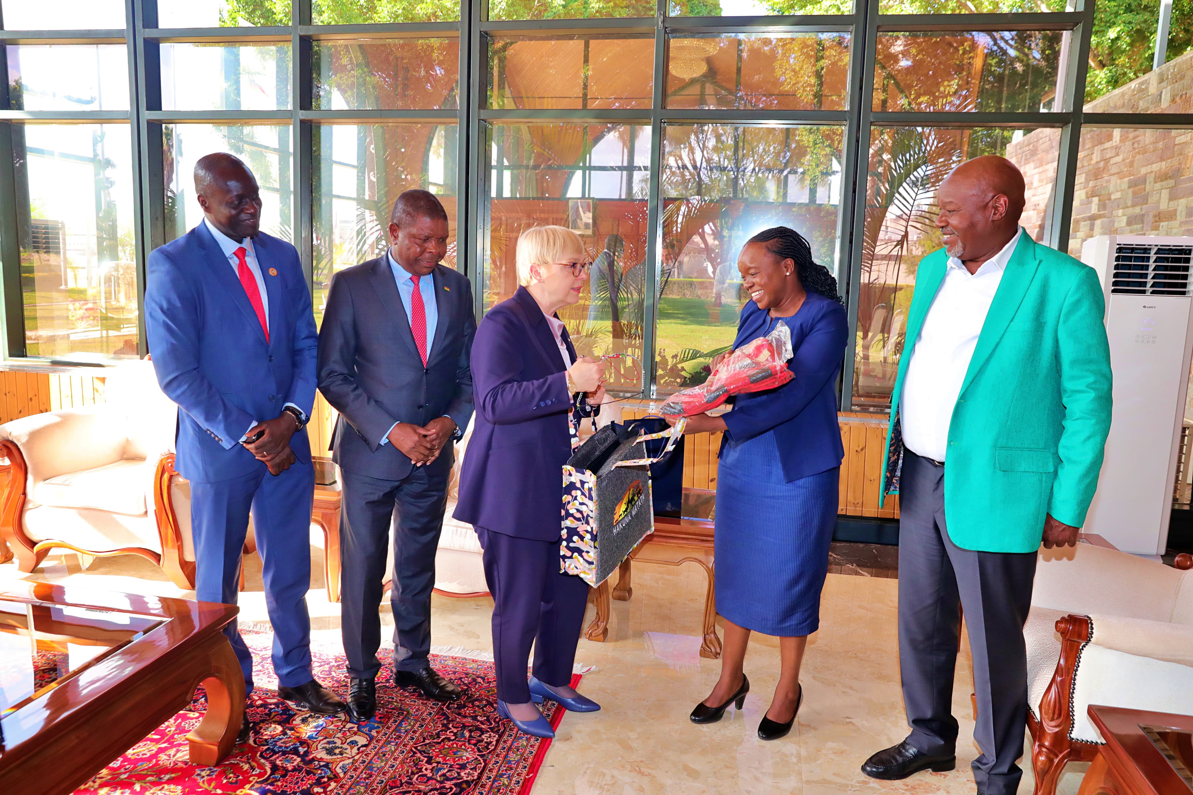 President Musar and CS Barasa at the JKIA Airport