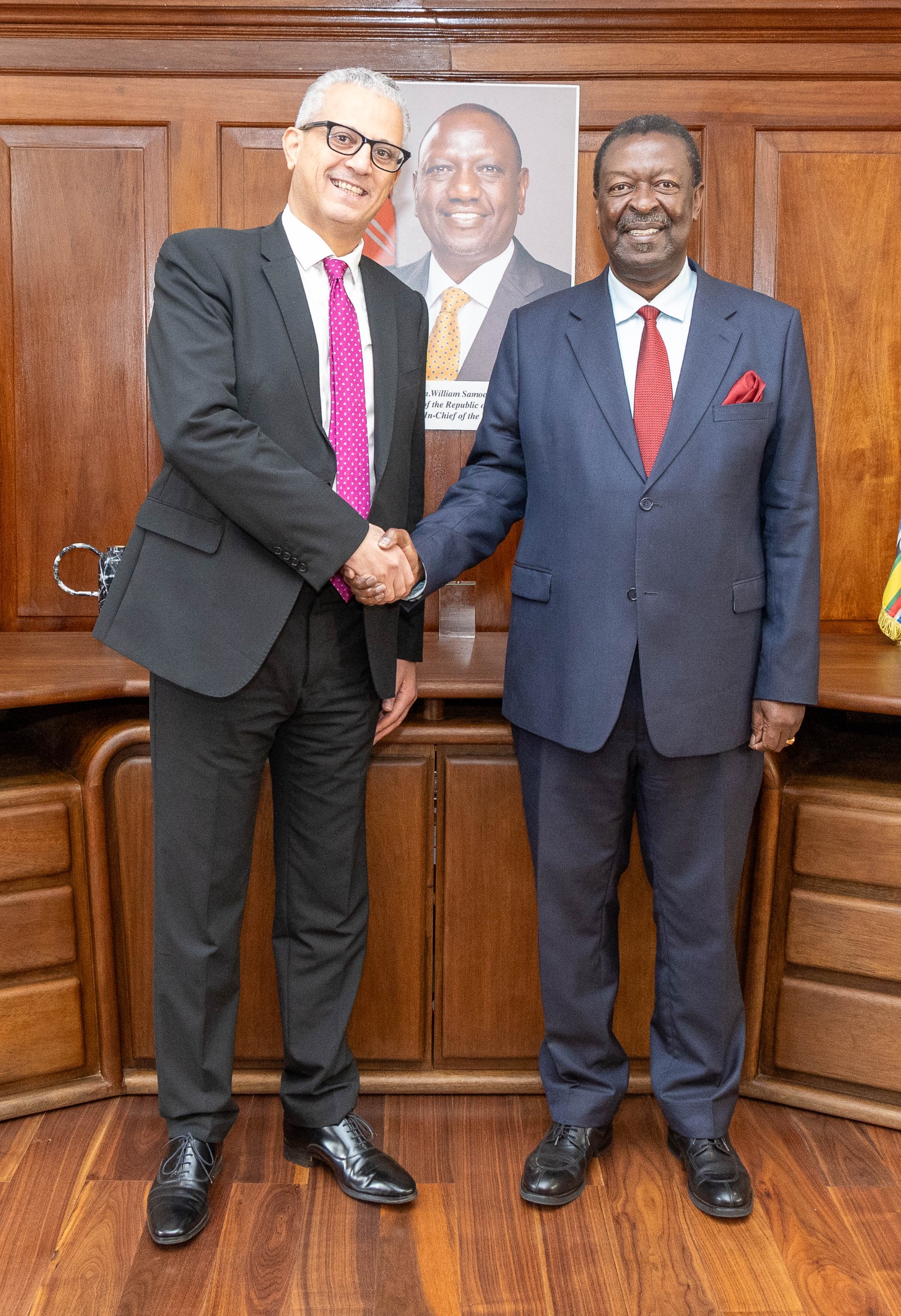 Dr. Musalia Mudavadi bids farewell to H.E. Mr. Firas Khouri, the outgoing Ambassador of the Hashemite Kingdom of Jordan.