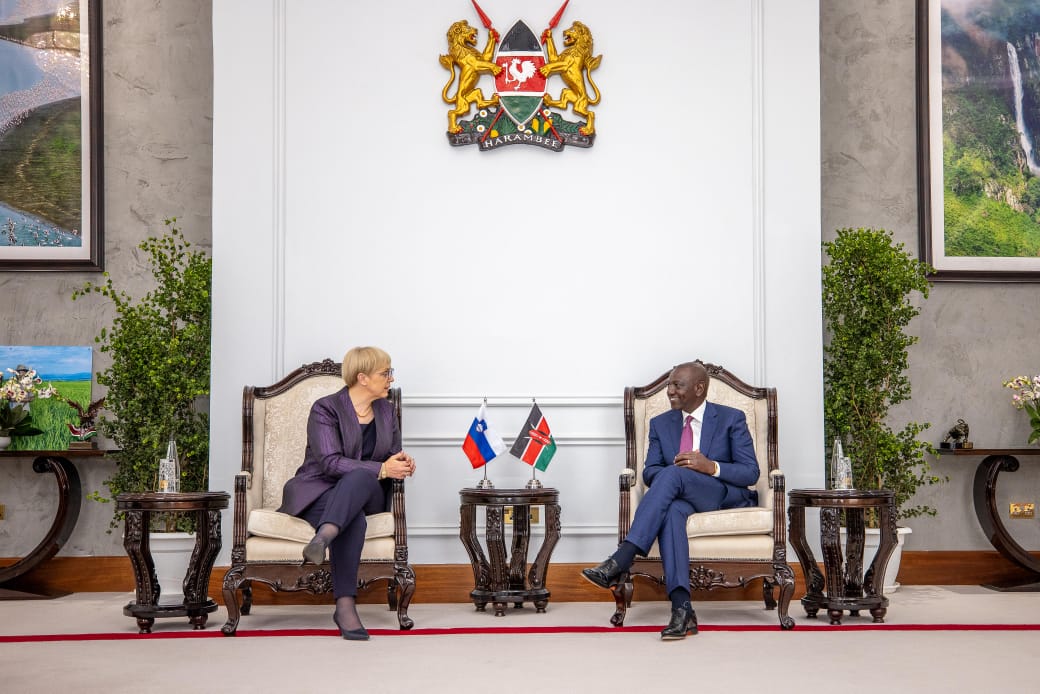 President Nataša Pirc Musar of Slovenia and President William Ruto at State House. 