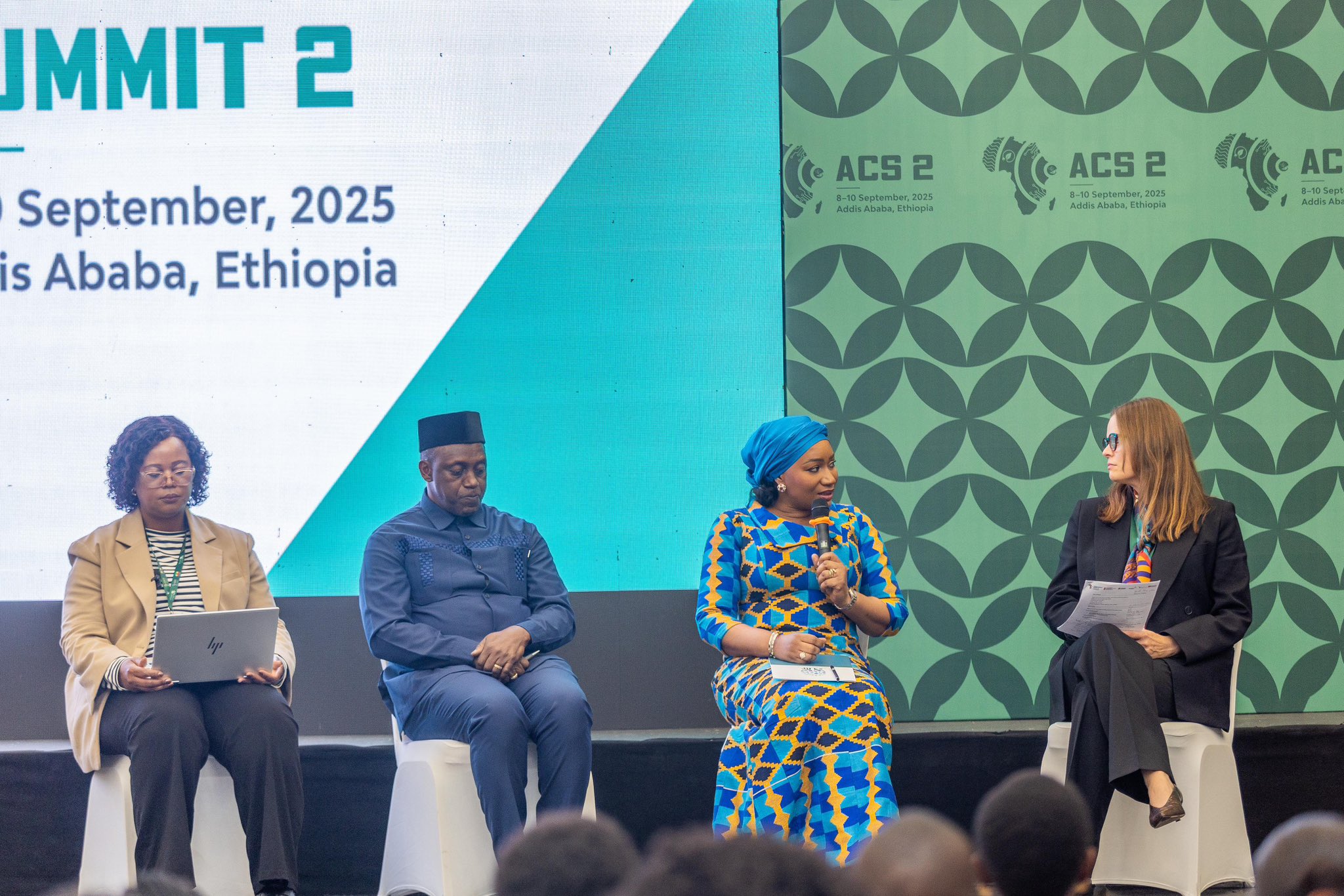 Former Ghanaian First Lady Samira Bawumia as a panellist at the ACS2 in Ethiopia