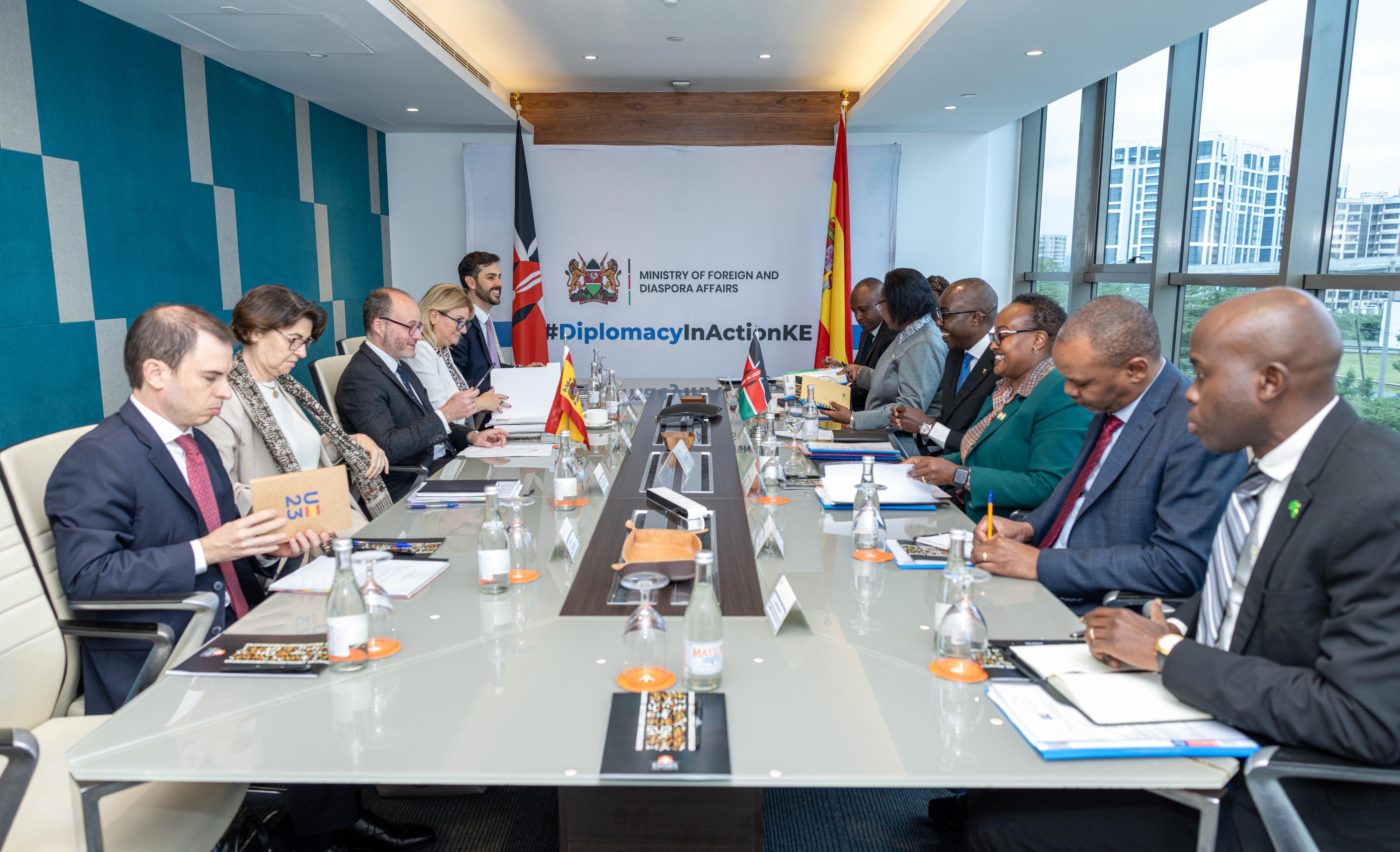 Kenya Spain delegation during the political consultations