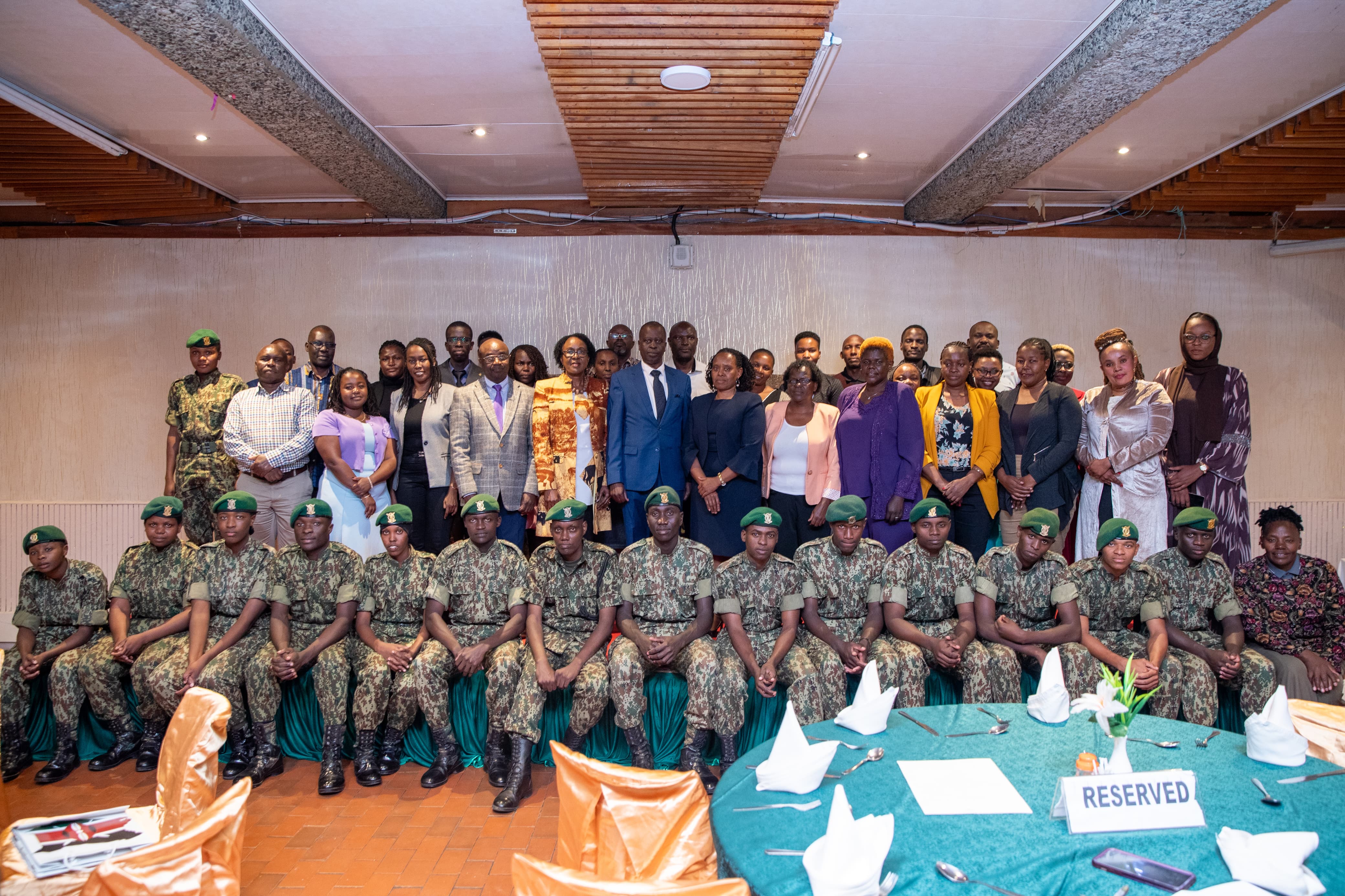 Ag. Director General, Political and Diplomatic Affairs, Amb. Lucy Kiruthu together with the records management staff and the National Youth Service (NYS) officers