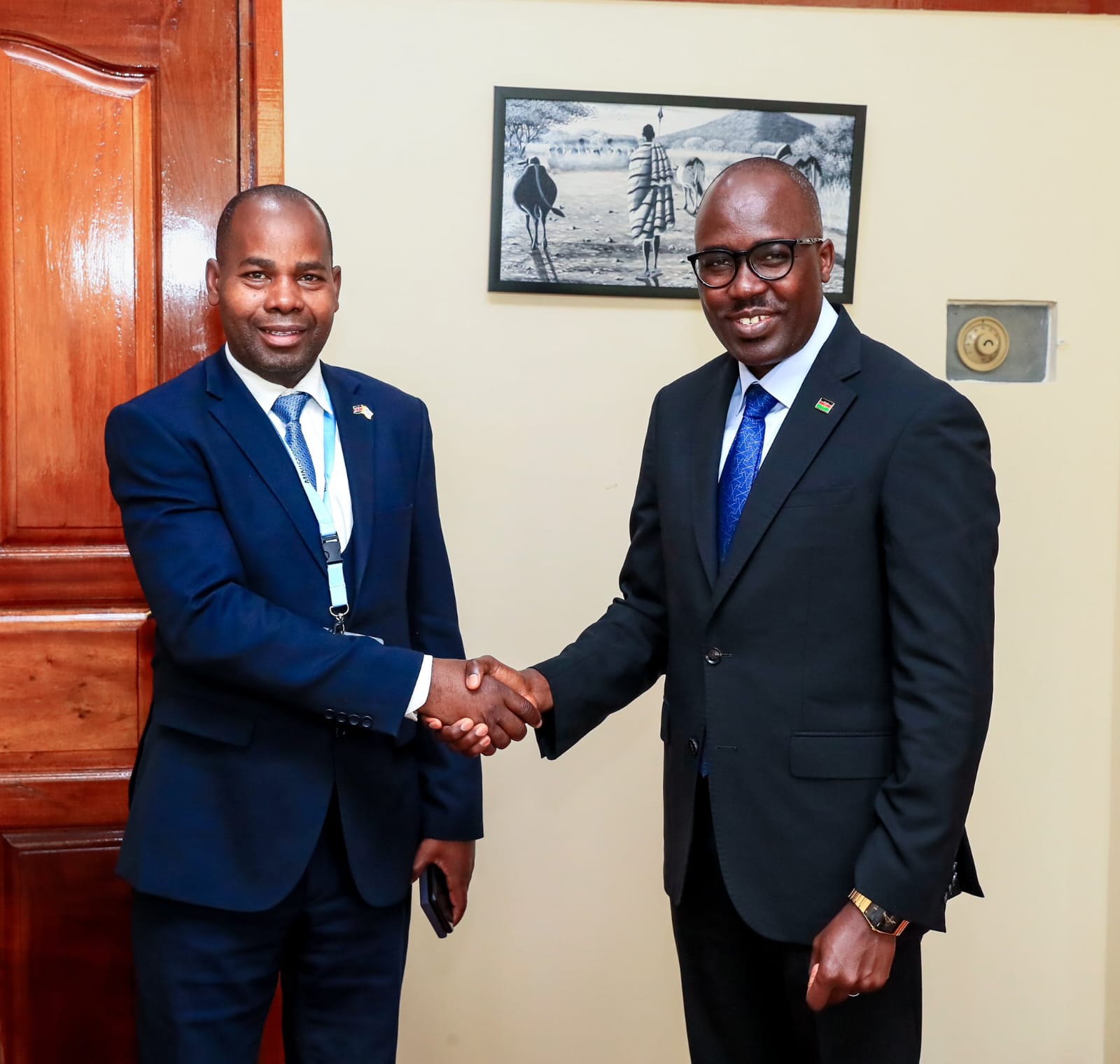 PS Dr. Korir Singo’ei with Dr. Patrick Maluki, one of the members appointed to the new Foreign Service Academy Council