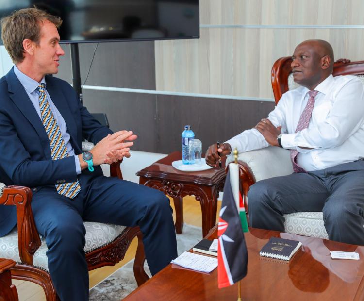 Hon. Charles Keter, Special Envoy for the Great Lakes Region meets with Dr. Ed Barnett MBE, Deputy High Commissioner, British High Commission in Nairobi. 