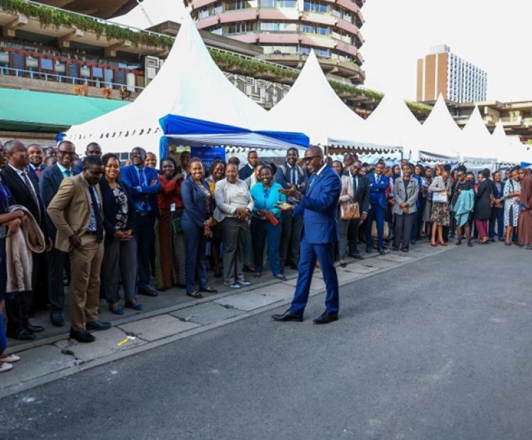 PS Korir Sing'Oei addresses members of the public during the inaugural MFA Open day