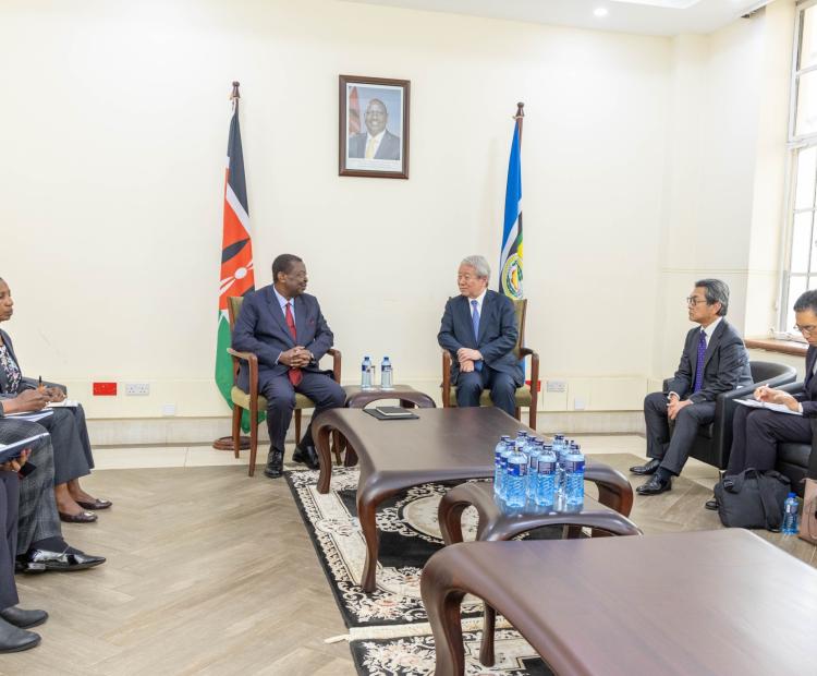 Dr. Mudavadi meets with Japanese visiting officials from JICA in Nairobi. 