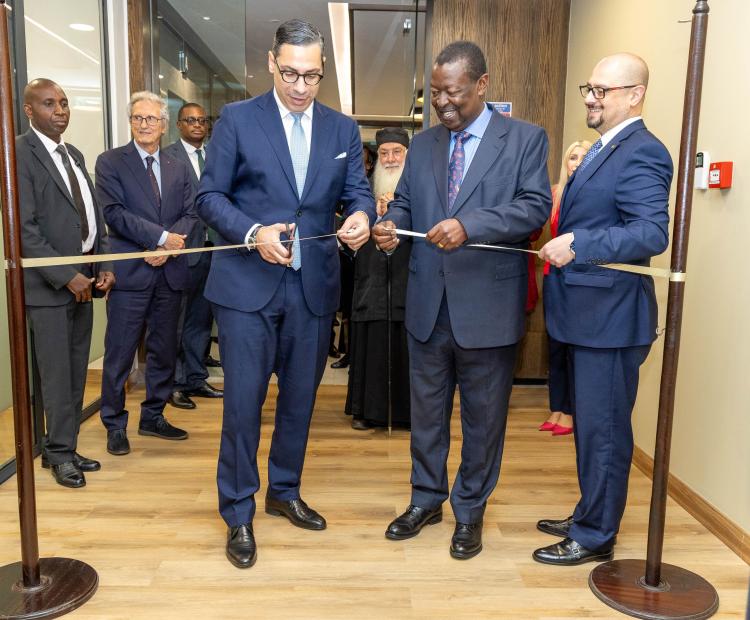 PCS Mudavadi cuts ribbon at the inauguration of the Cyrus embassy