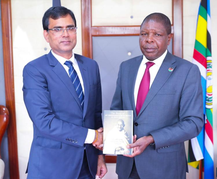 Amb. Josphat Maikara with Mr. Sushil Prasad, Chargé d’Affaires a.i. of the High Commission of India in Kenya