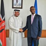 Mr. Abdullah Al-Fahad, Charge d’Affaires of the Embassy of the State of Kuwait in Nairobi pays a courtesy call on Amb. Lindsay Kiptiness, ‘ndc’ (K), Deputy Director General, Middle East Directorate